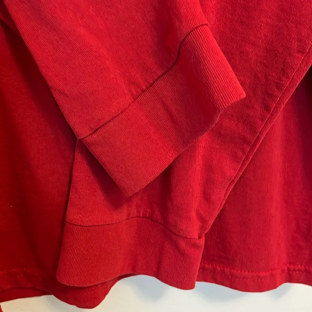 Nike basketball swoosh tee shirt size XL 18-20 red long sleeve cotton Spellout